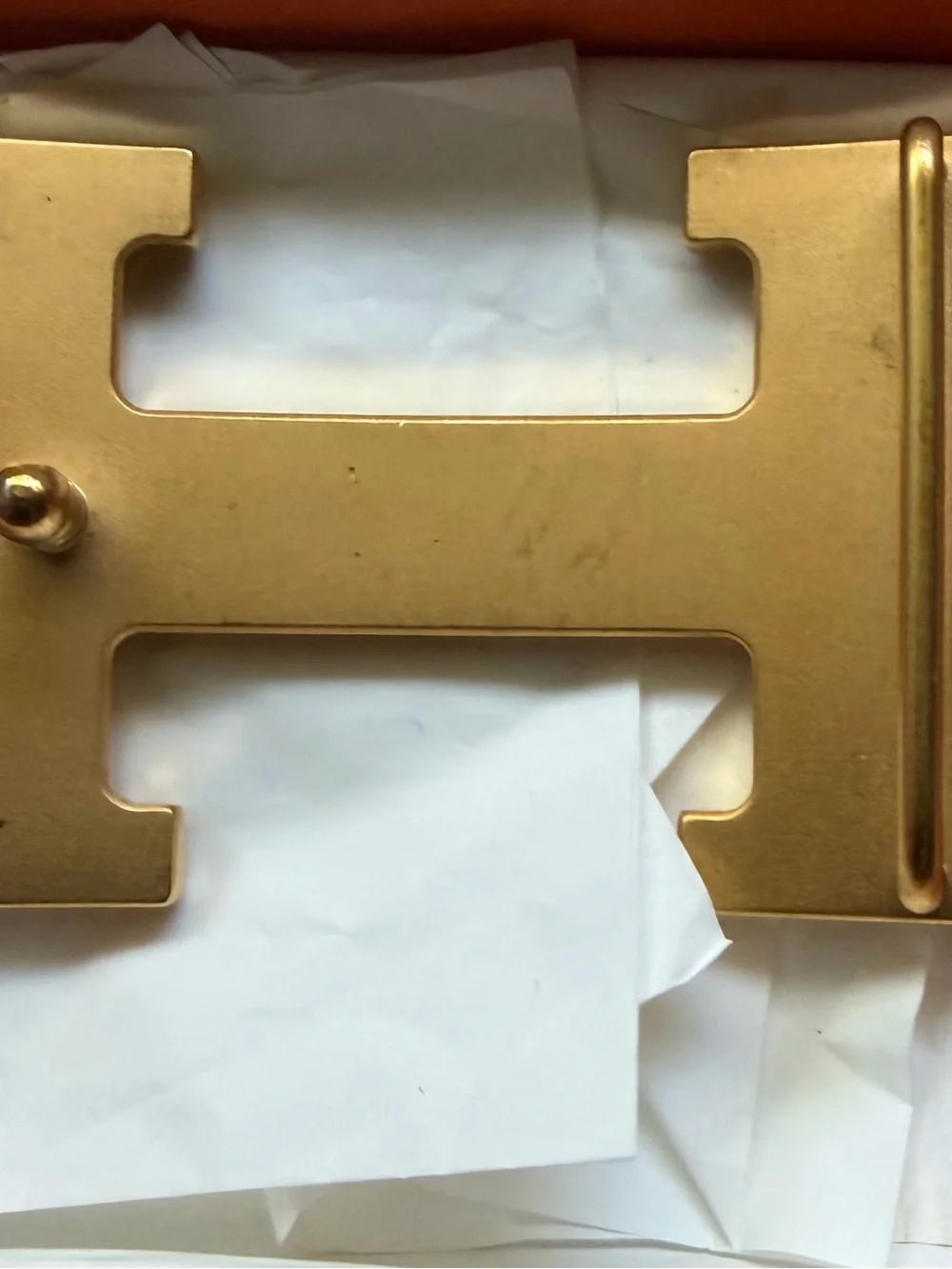Hermes Box Togo Guilloche H Reversible 90/32mm Belt with Buckle!